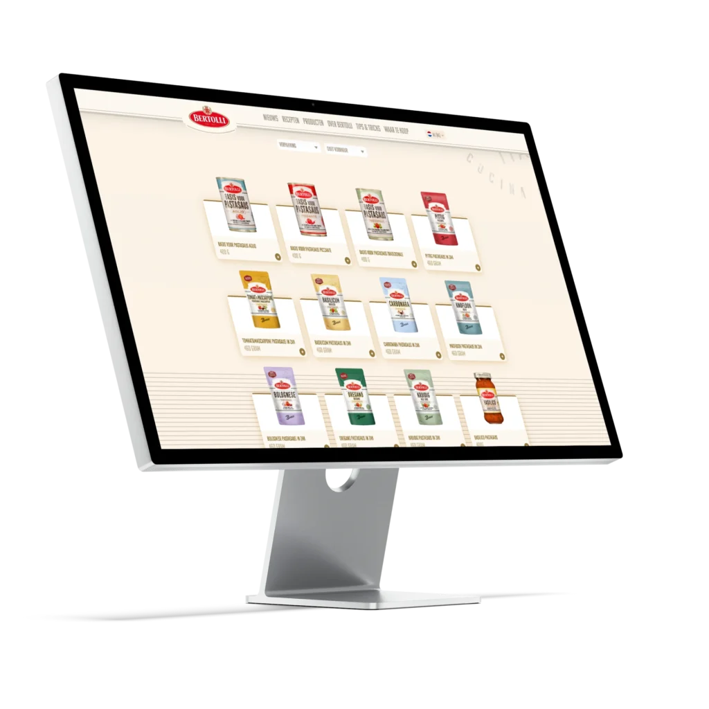 bertolli website ontwikkeling